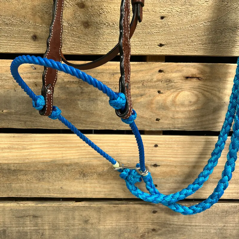 Medium Oil Floral Scalloped Blue Loping Hackamore #Lhk021 2