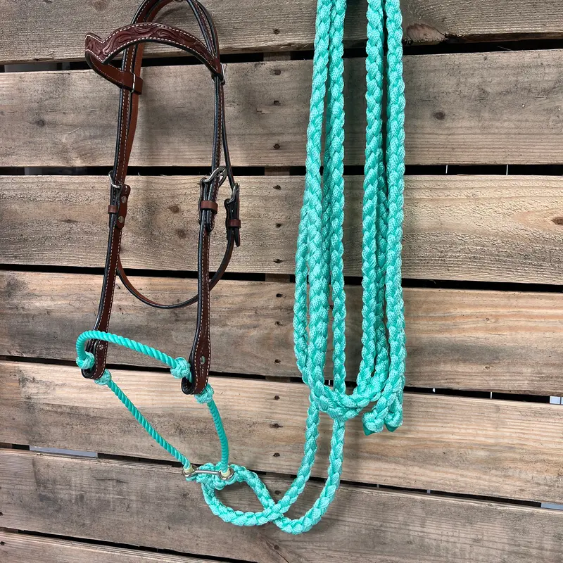Medium Oil Floral V-Brow Turquoise Loping Hackamore #Lhk034 1