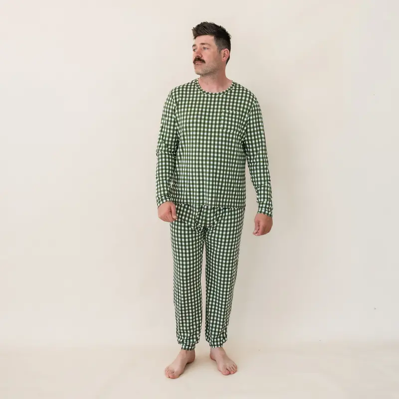 Men's Jogger Set In Gingham Fir 1