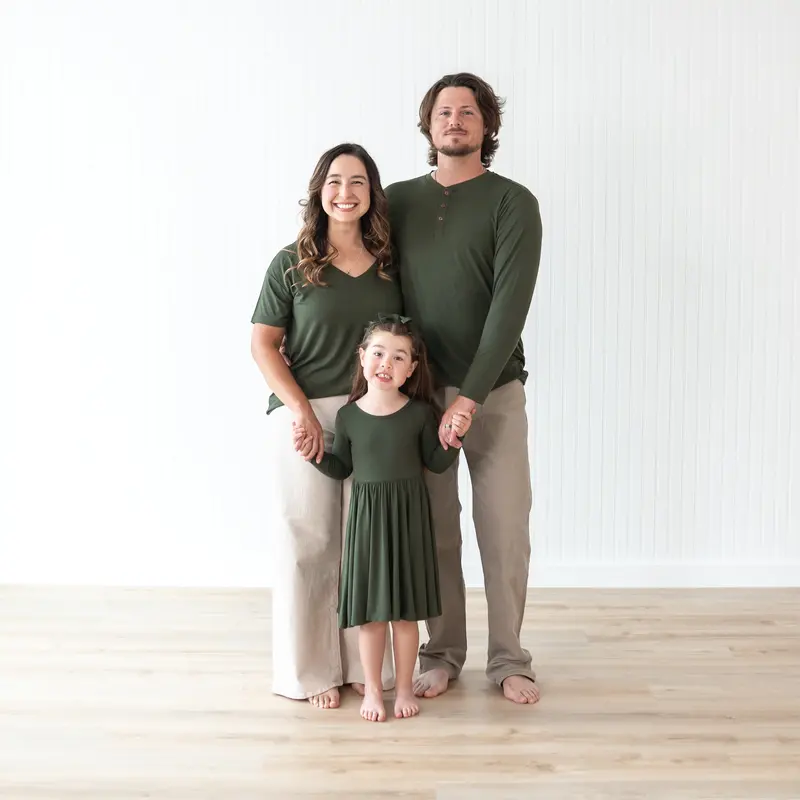 Men's Long Sleeve Henley Top In Fir 2