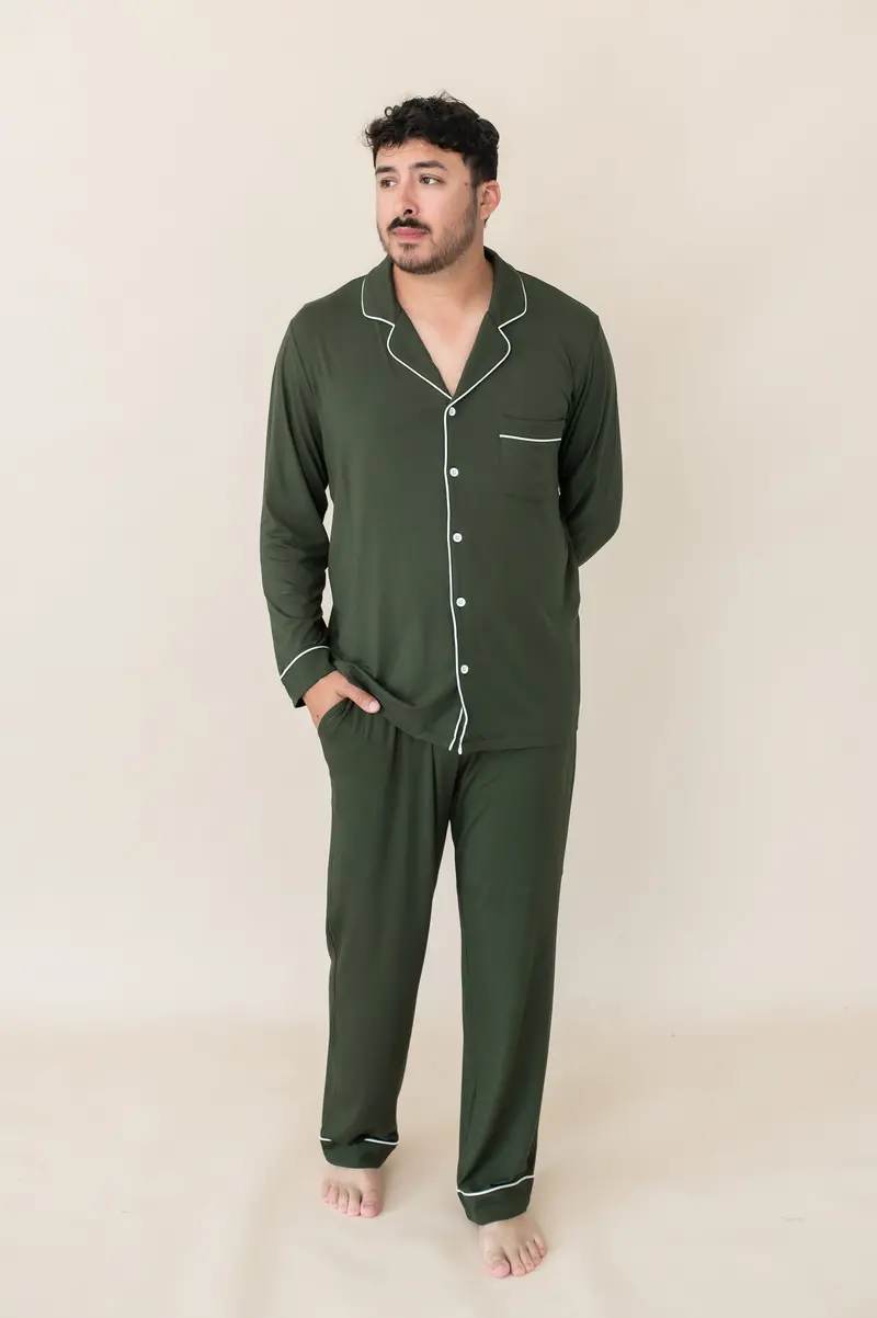 Men's Long Sleeve Pajama Set In Fir 1