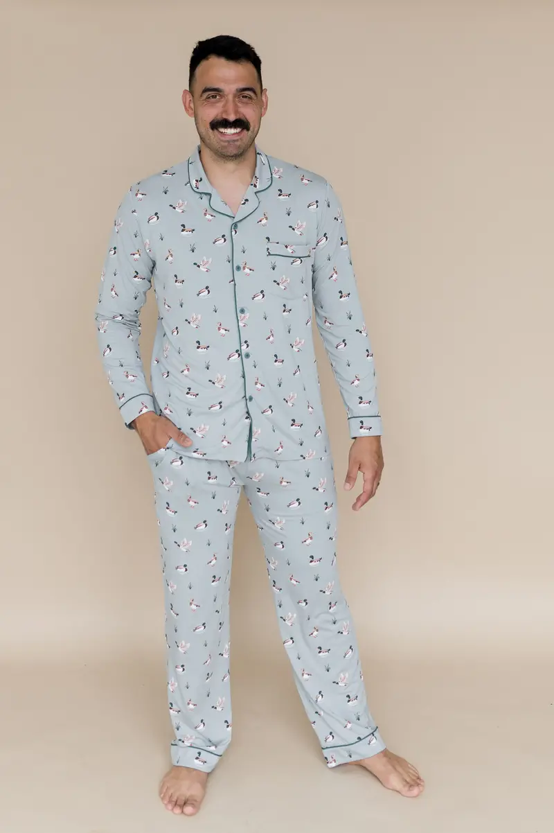 Men's Long Sleeve Pajama Set In Mallard Duck 1