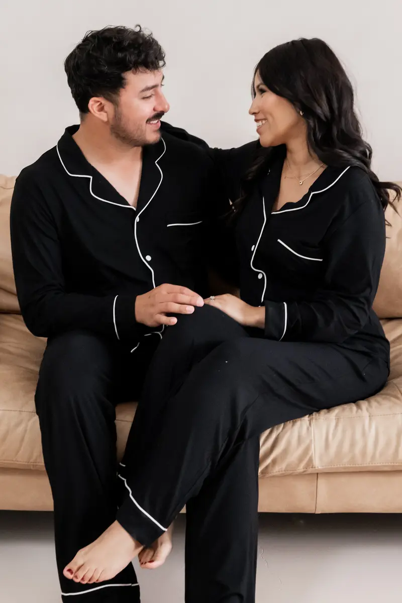 Men's Long Sleeve Pajama Set In Midnight 4