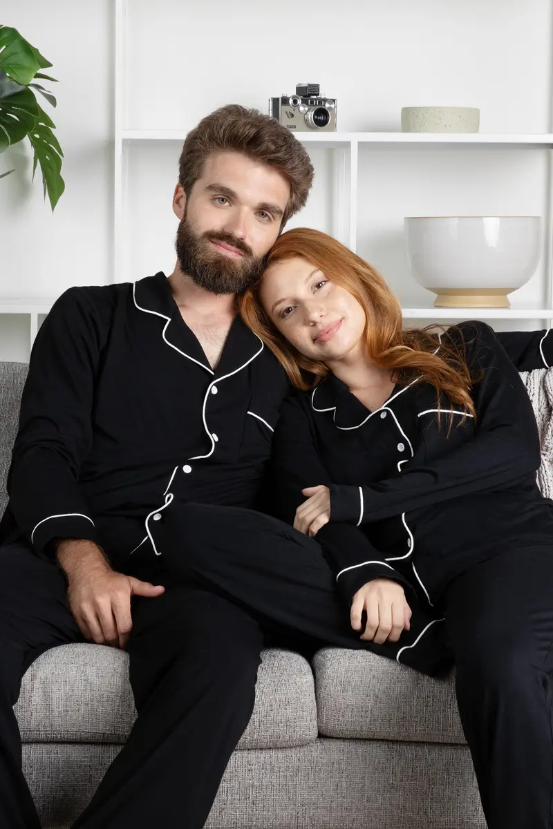 Men's Long Sleeve Pajama Set In Midnight 5