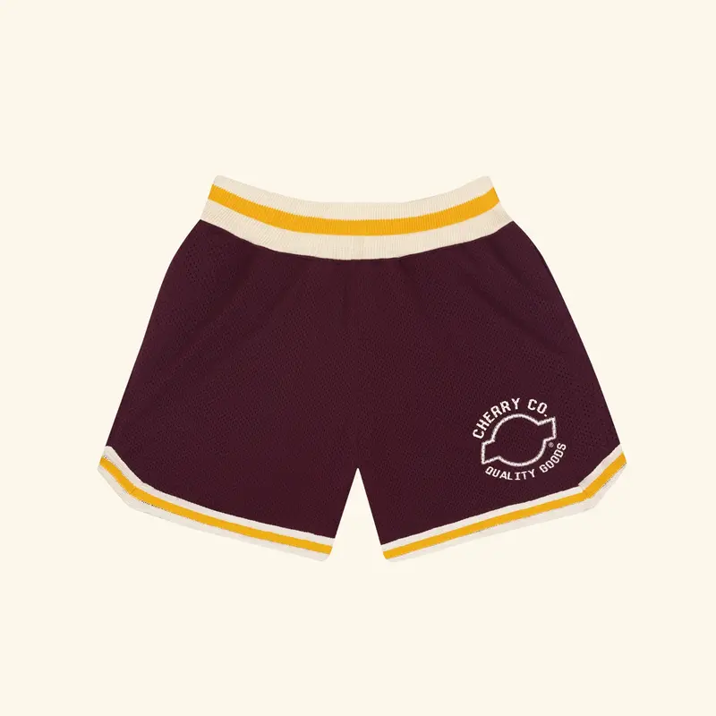 Mesh B-Ball Shorts (Maroon) 1