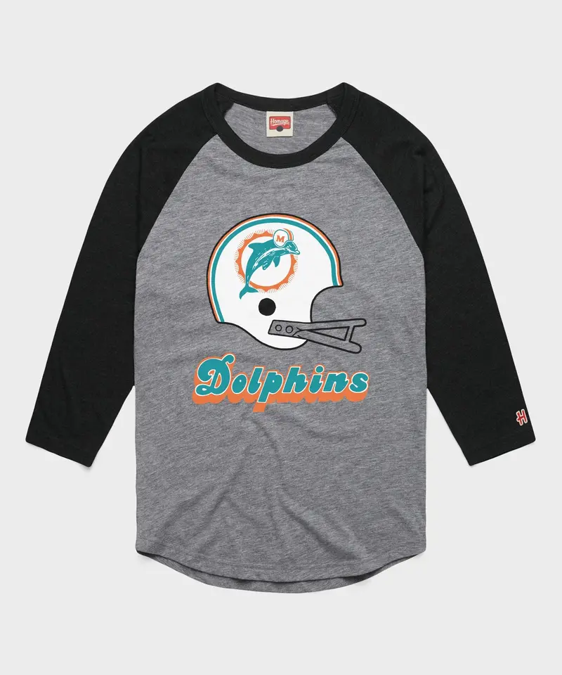 Miami Dolphins Big Helmet Raglan 1