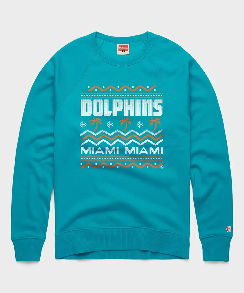 Miami Dolphins Holiday Crewneck 1
