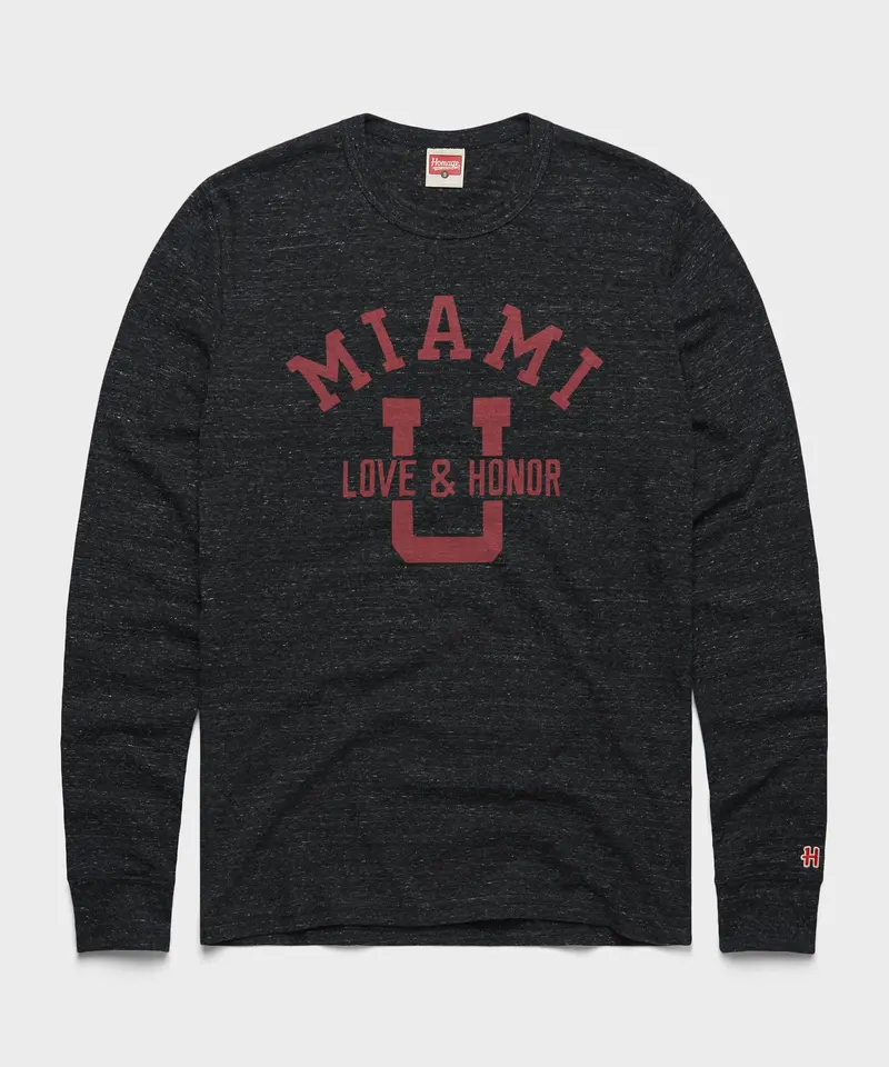 Miami U Love And Honor Long Sleeve Tee 1