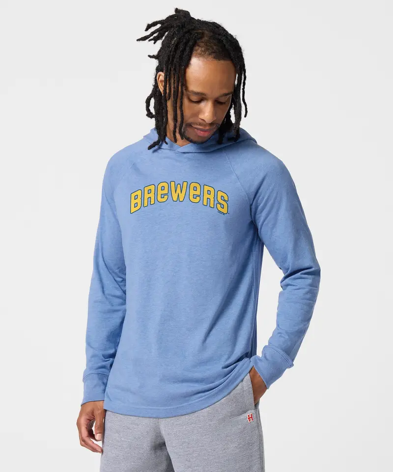 Milwaukee Brewers Jersey Logo '70 Lightweight Hoodie 3