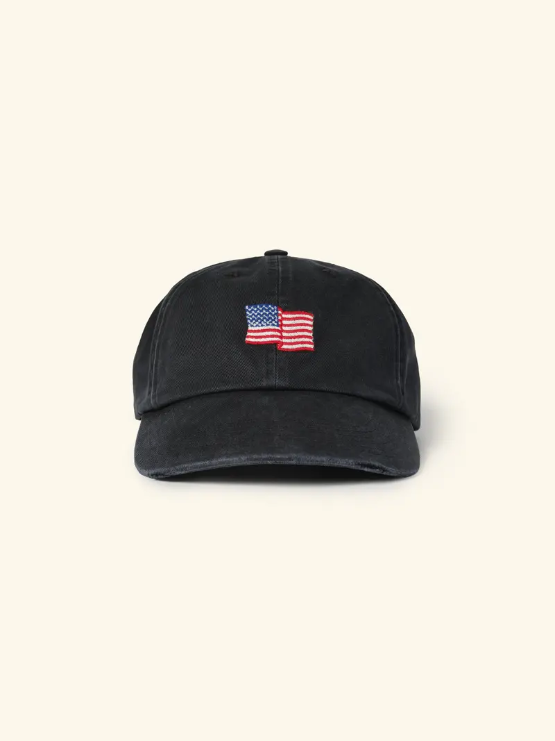 Mini Flag 6 Panel Hat (Black) 1