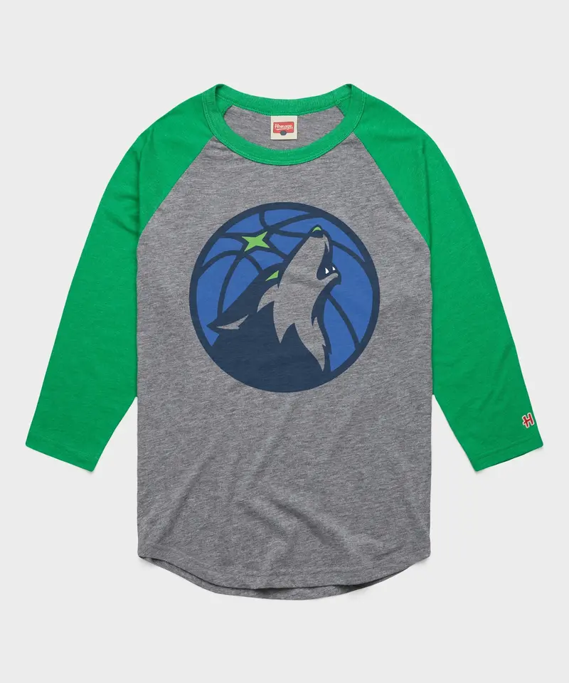 Minnesota Timberwolves Logo Raglan 1