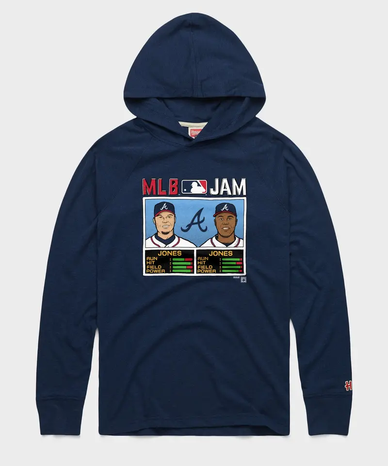 Mlb Jam Braves Jones And Jones Lightweight Hoodie 1