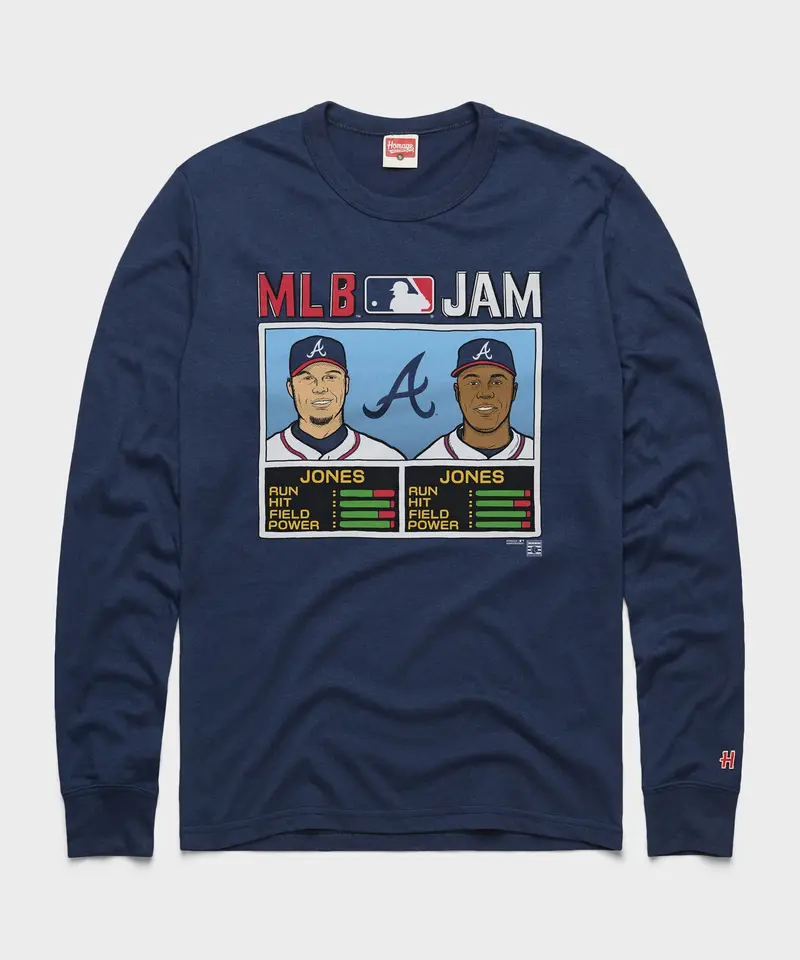 Mlb Jam Braves Jones And Jones Long Sleeve Tee 1