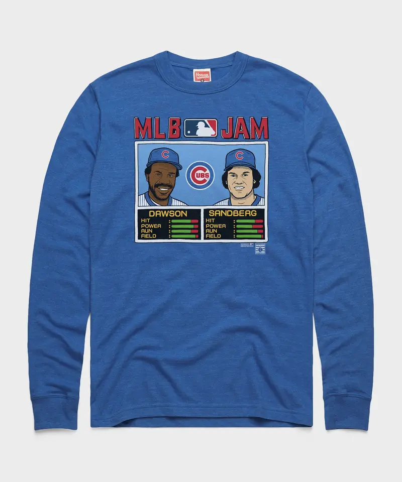 Mlb Jam Cubs Dawson And Sandberg Long Sleeve Tee 1