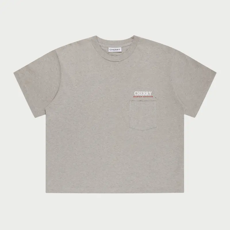 Mountain Expedition Boxy Pocket Tee (Heather Grey) 1