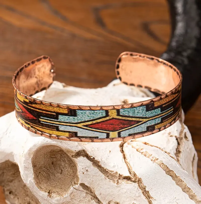 Multicolored Western Copper Rustic Fashion Cuff Bracelet 1