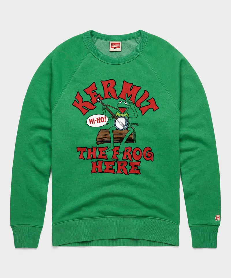 Muppets Kermit The Frog Here Crewneck 1