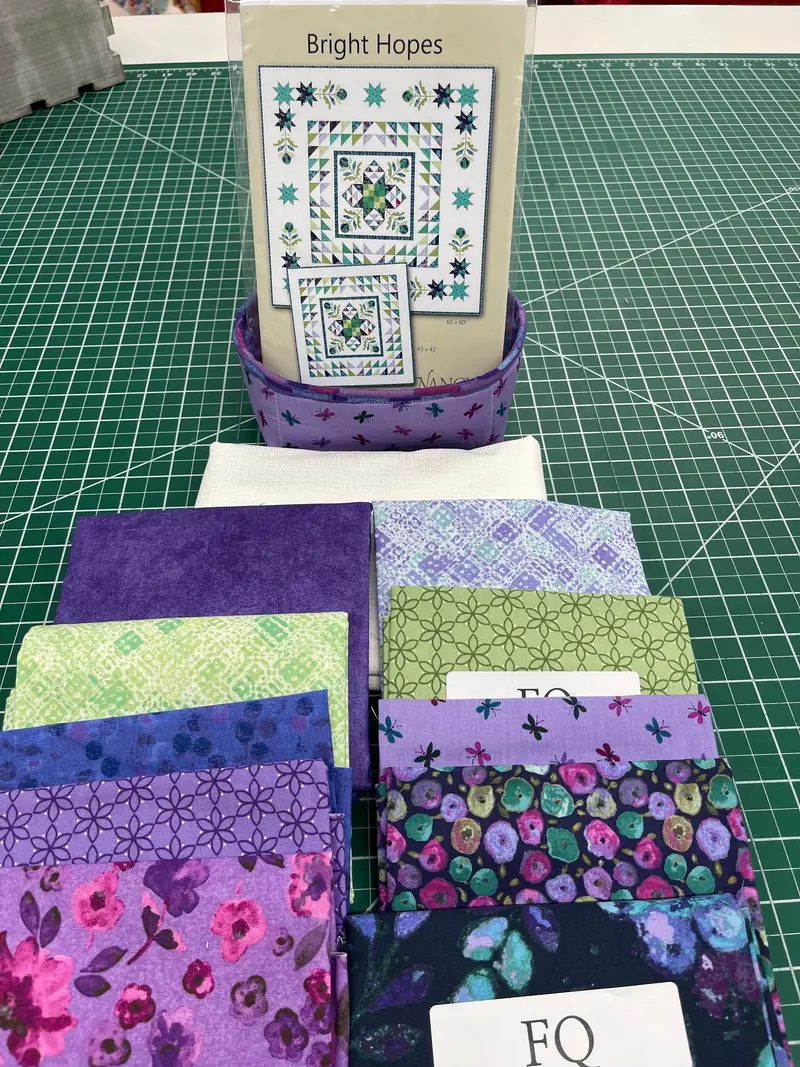 Nancy Rink Bright Hopes Pattern Night Riviera Fabric Kit. 48" X 48" Kit Includes Fabric, Binding Pattern. 1
