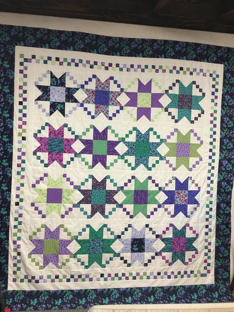 Nancy Rink Starry Argyle Pattern Night Riviera Runner Fabric Kit.  25" X 75" Kit Includes Fabric, Binding Pattern. 1