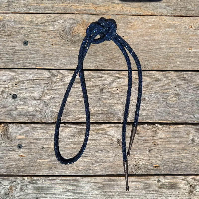 Navy Rhinestone Western Bolo Tie #Bt110 1