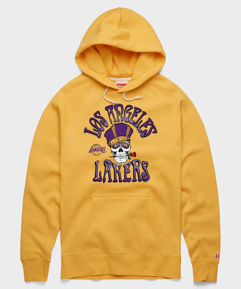 Nba X Grateful Dead X Lakers Skull And Rose Hoodie 1