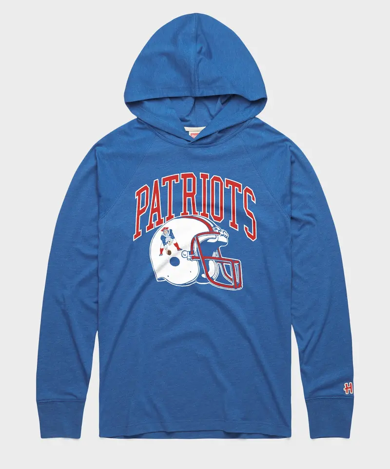 New England Patriots Helmet Retro Lightweight Hoodie 1