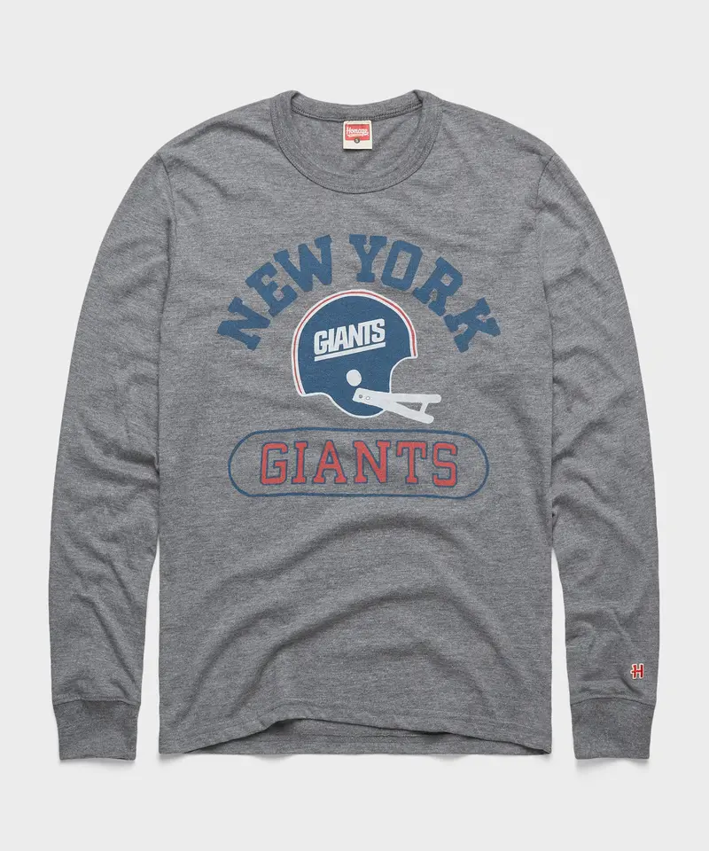 New York Giants Throwback Helmet Long Sleeve Tee 1
