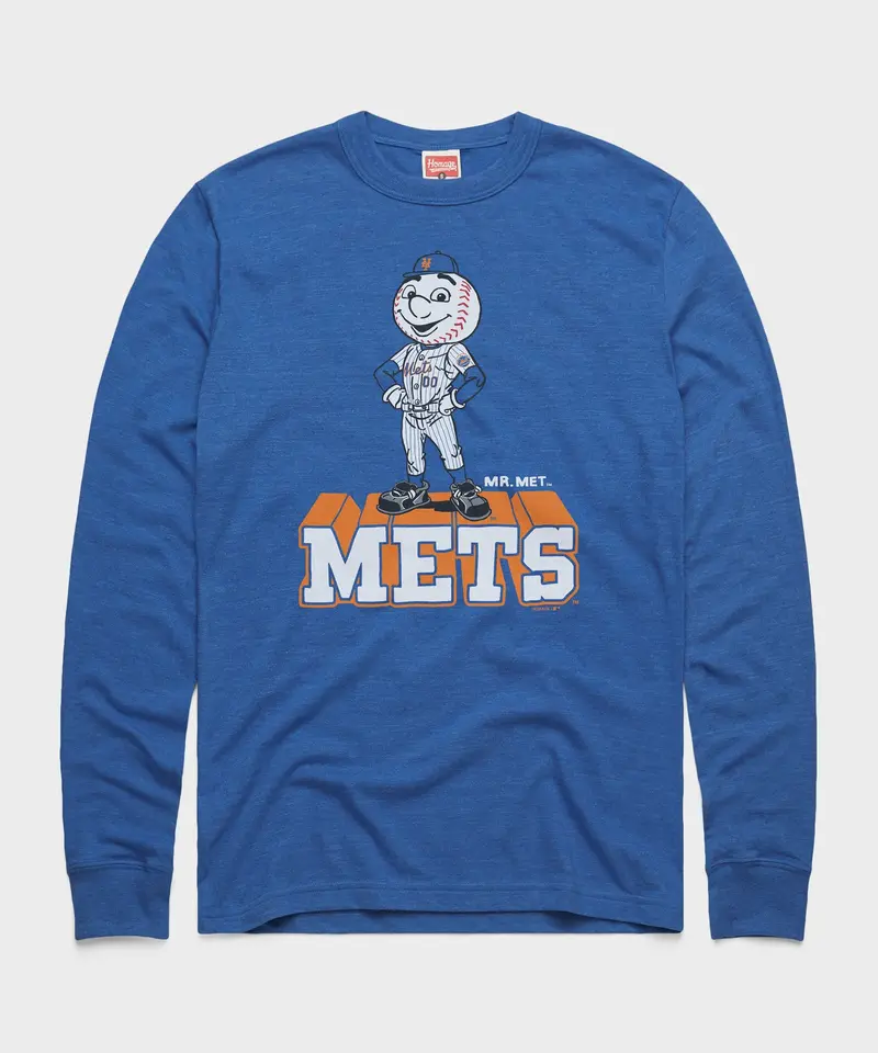 New York Mets Mr. Met Long Sleeve Tee 1
