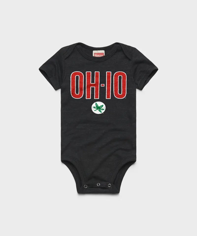 Oh-Io Buckeye Leaf Baby One Piece 1