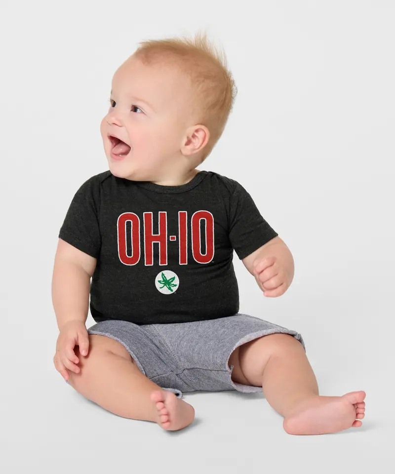 Oh-Io Buckeye Leaf Baby One Piece 3