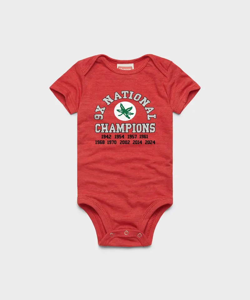 Ohio State 9X National Champions Baby One Piece 1