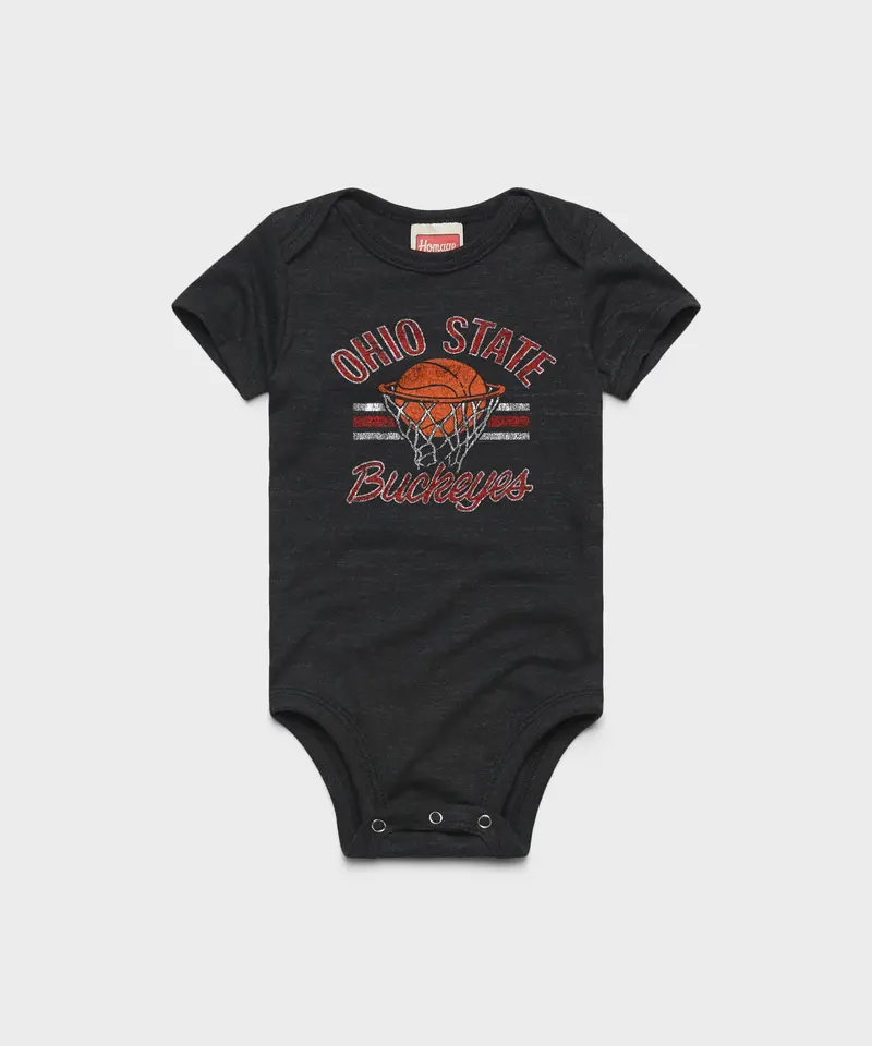 Ohio State Buckeyes Basketball Stripe Baby One Piece 1