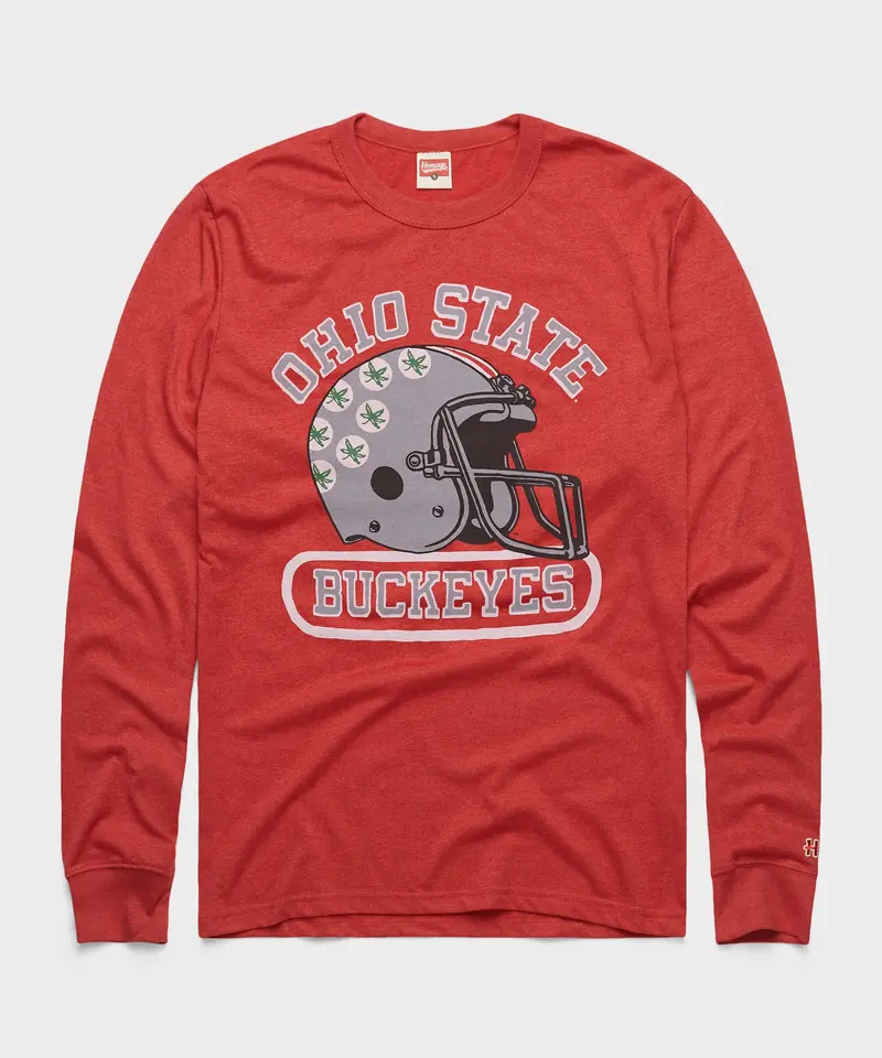 Ohio State Buckeyes Helmet Long Sleeve Tee 1