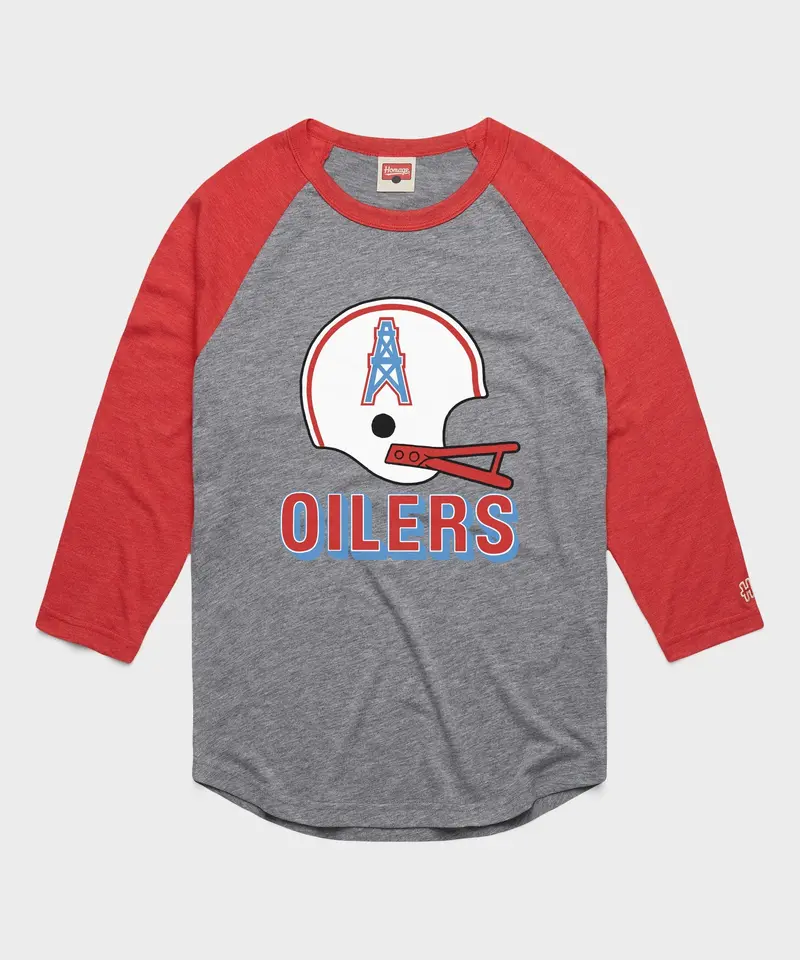 Oilers Football Big Helmet Raglan 1