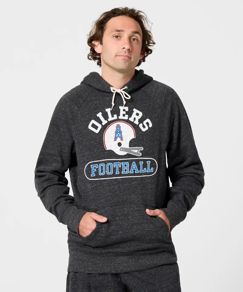 Oilers Football Throwback Helmet Hoodie 3