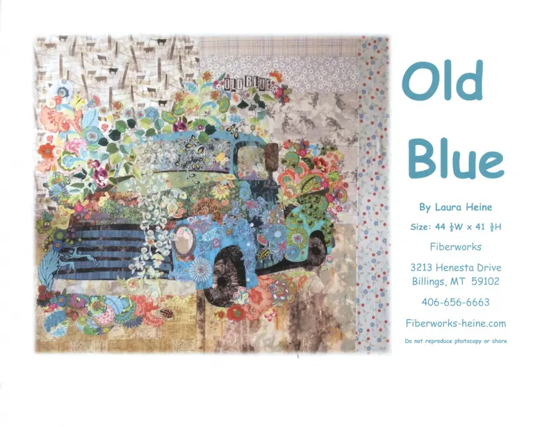 Old Blue Vintage Truck Collage Pattern # Lhfwob By Laura Heine 1