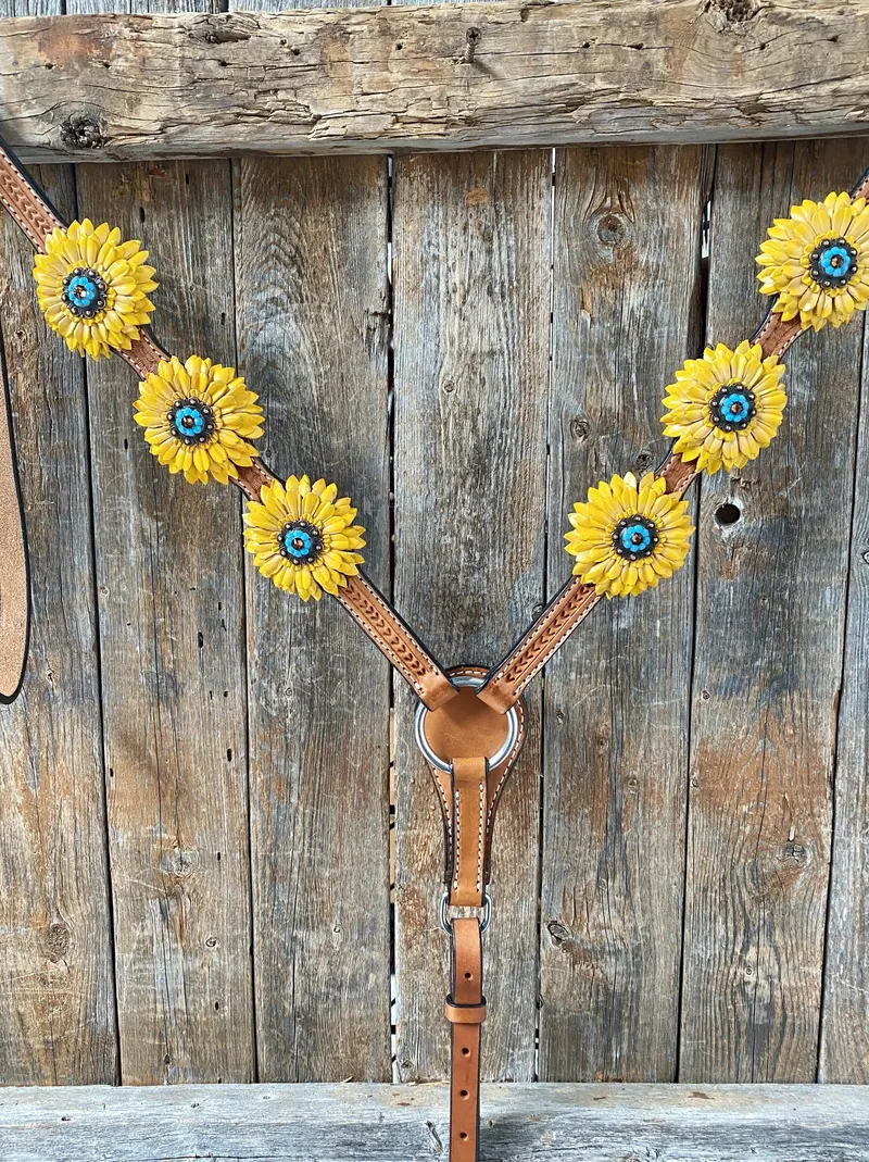 One Ear & Breastcollar -Yellow Daisy #Oebc422 2