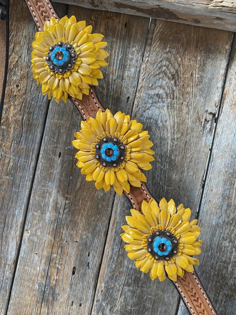 One Ear & Breastcollar -Yellow Daisy #Oebc422 3