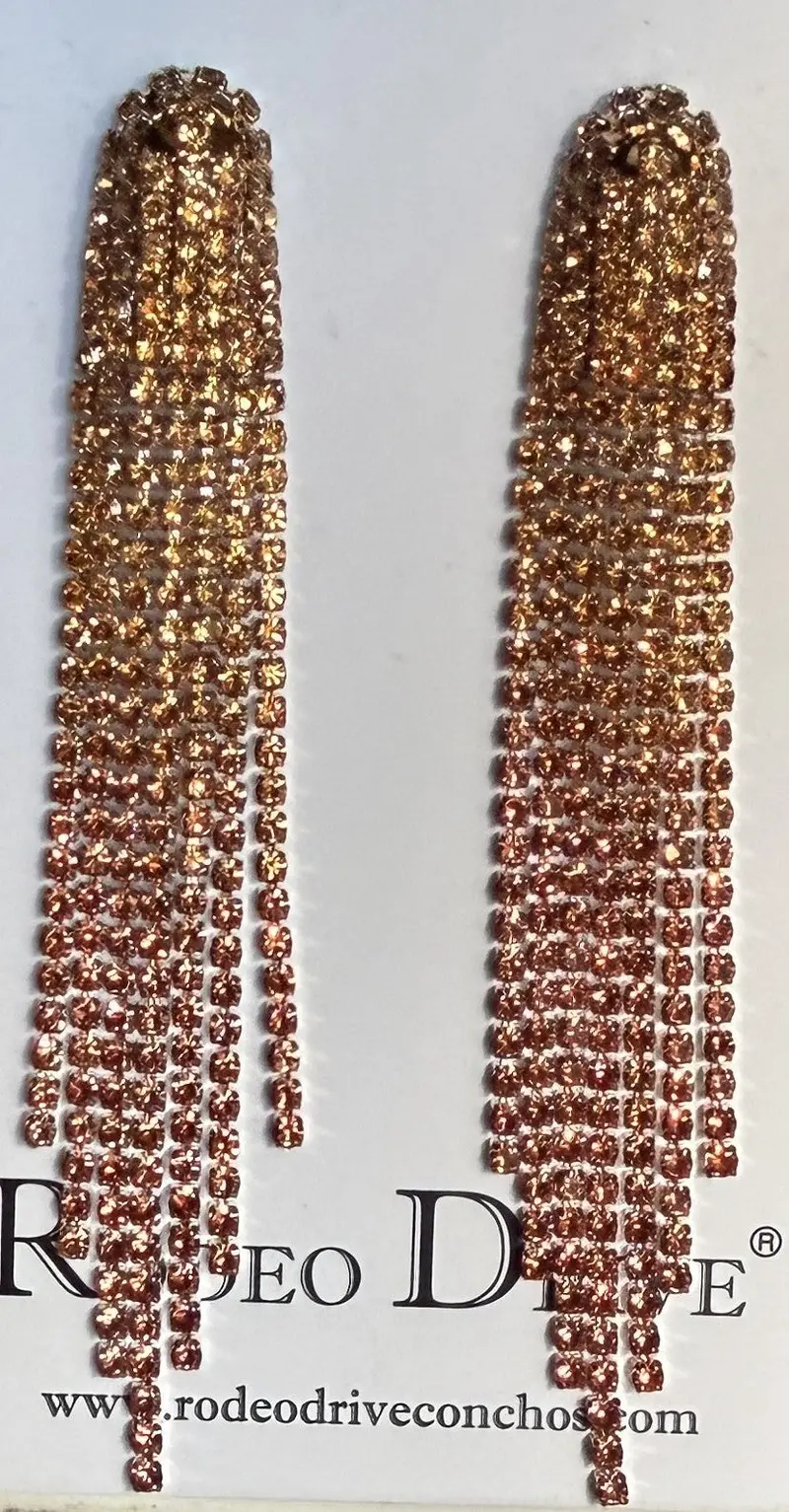 Orange And Red Rodeo Inspired Rhinestone Dangle Fashion Earrings 2