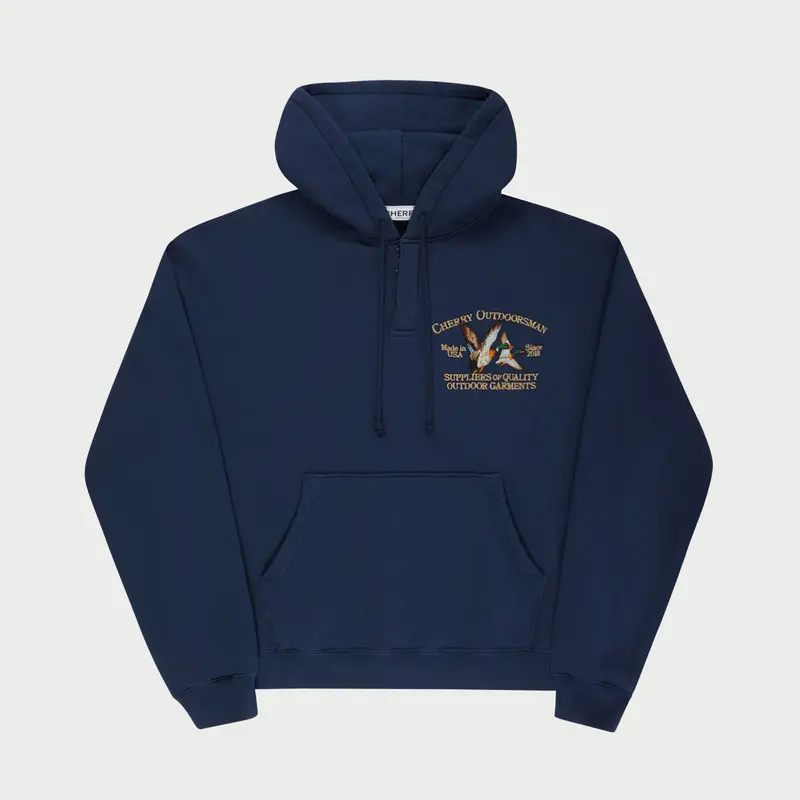 Outdoorsman Henley Hoodie (Navy) 1