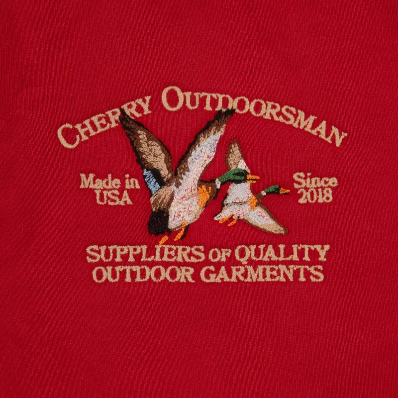 Outdoorsman Henley Hoodie (Red) 2