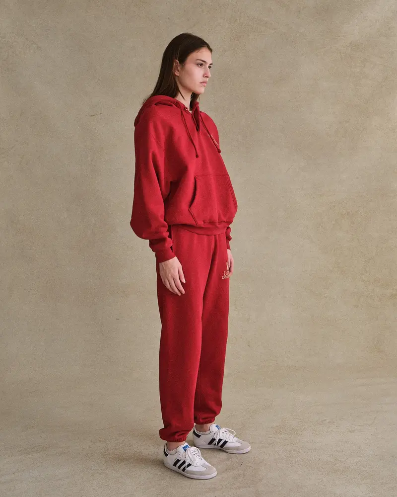 Outdoorsman Henley Hoodie (Red) 6