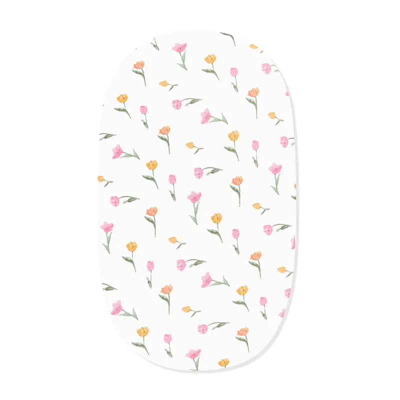 Oval Bassinet Sheet In Tulip 1
