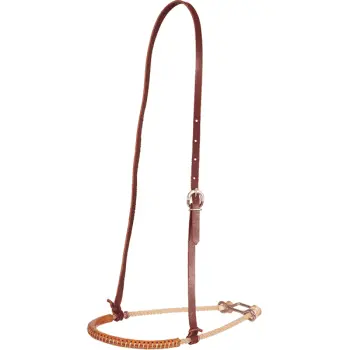 Oxbow Tack 1/4" Single Rope Leather Covered Noseband 1