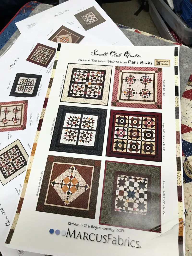 Pam Buda Circa 1880 Circa Club Set Mini Patterns  #1, #2, #3, #4, #5, & #6. 1