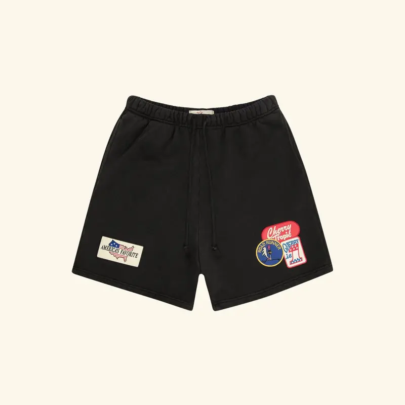 Patchwork Sweatshorts (Vintage Black) 1