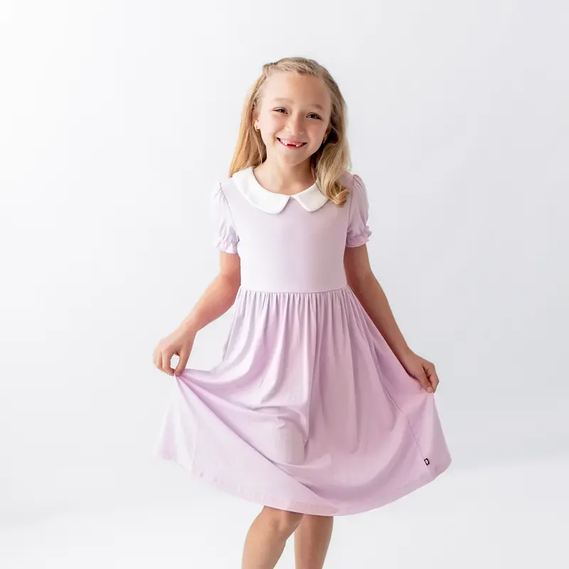 Peter Pan Collar Dress In Thistle 1