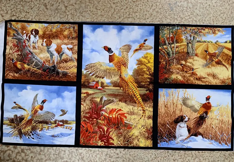 Pheasant Run Fabric Panel  22 X 45.  By Blank Quilting 1