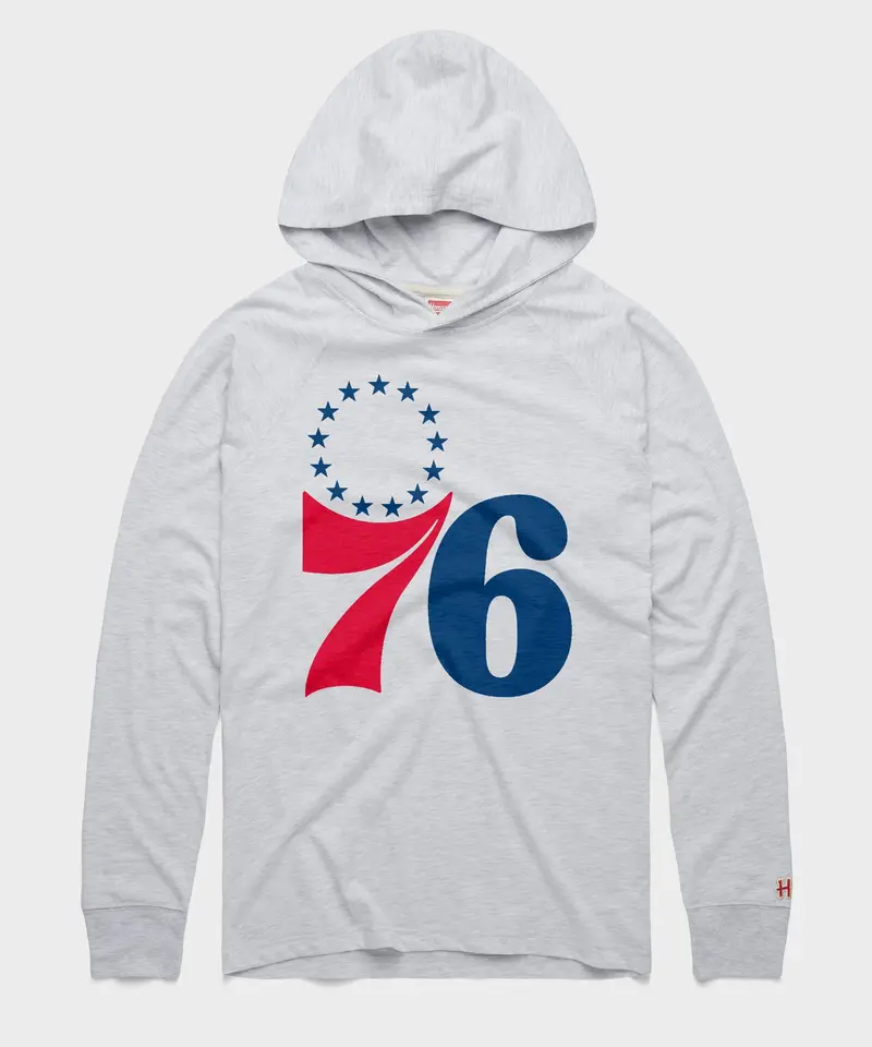 Philadelphia 76Ers Logo Lightweight Hoodie 1