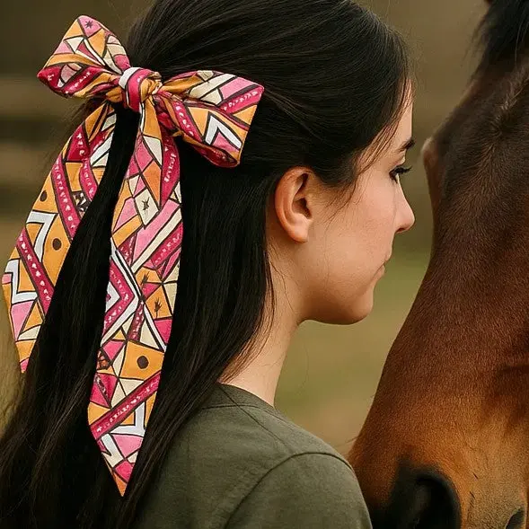 Pink And Brown Western Skinny Mini Wild Rag Scarf / Cowgirl Necktie #Tw330 1